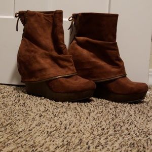 Not rated wedge booties